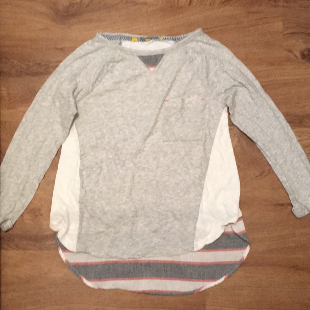Anthropologie Little Yellow Button Long Sleeve Tee